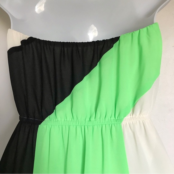 Ya Los Angeles YaLA Silk Blend Color Block Strapless Maxi Dress Size Medium NEW - Picture 6 of 10